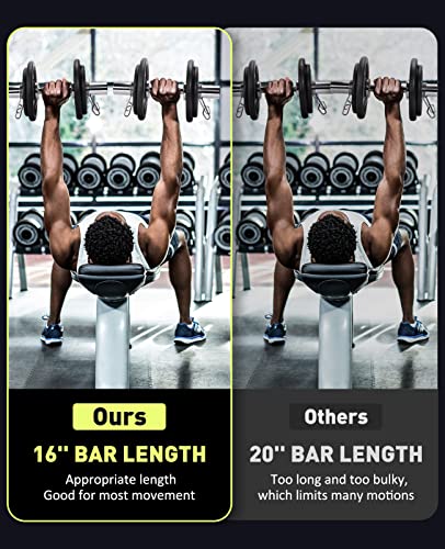 AboveGenius 16" Olympic Dumbbell Handles, Solid Steel Loadable Weight Bars for 2-Inch Plates, Adjustable Home Gym Strength Training Equipment (Includes 4 Spring Collars) - Image 5