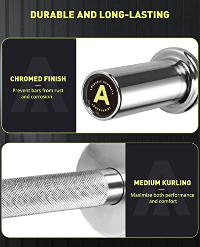 AboveGenius 16" Olympic Dumbbell Handles, Solid Steel Loadable Weight Bars for 2-Inch Plates, Adjustable Home Gym Strength Training Equipment (Includes 4 Spring Collars) - Image 4