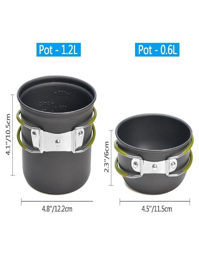 Odoland Camping Cookware Stove Carabiner Canister Stand Tripod And Stainless Steel Cup, Tank Bracket, Fork Spoon Kit For Backpacking, Outdoor Camping Hiking And Picnic,Green - Image 5