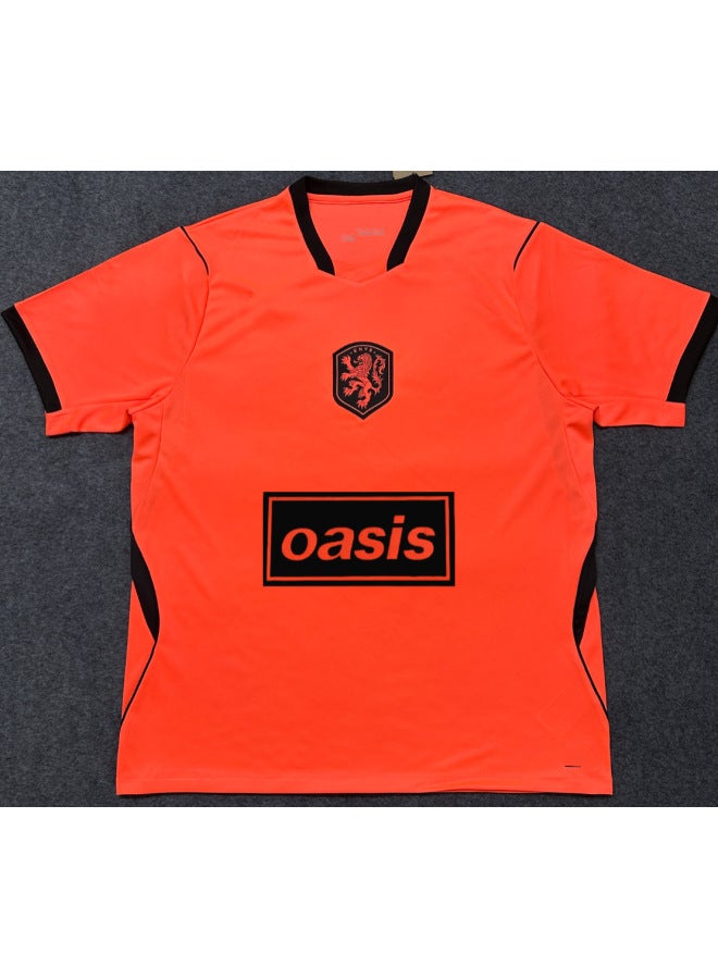 National Team Oasis Collaboration Printed Football Jersey Spain England Trendy Thai Version Jersey