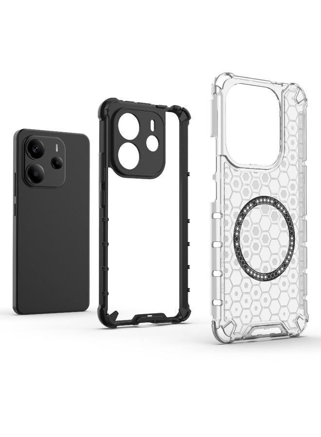 S-TOP Case For Redmi Note 14 4G 163.25mm Global Honeycomb Magnetic Ring Shockproof Phone Case - Image 5