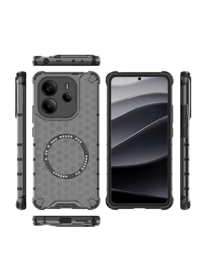 S-TOP Case For Redmi Note 14 4G 163.25mm Global Honeycomb Magnetic Ring Shockproof Phone Case - Image 3