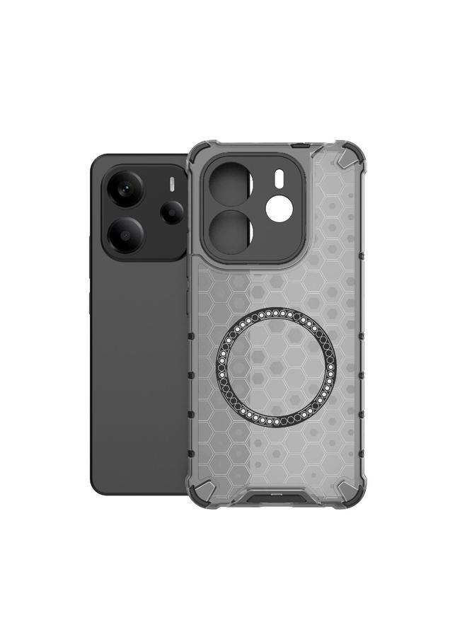 S-TOP Case For Redmi Note 14 4G 163.25mm Global Honeycomb Magnetic Ring Shockproof Phone Case - Image 4