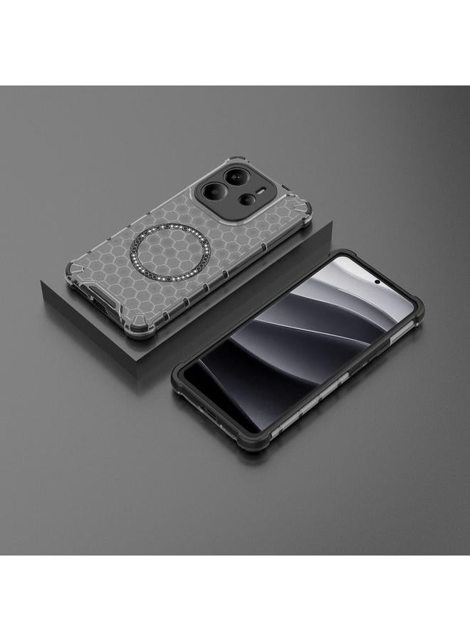 S-TOP Case For Redmi Note 14 4G 163.25mm Global Honeycomb Magnetic Ring Shockproof Phone Case - Image 2