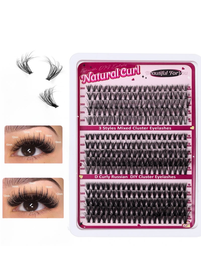 جوسكوين 300 مجموعة من الرموش الصناعية الجديدة بتصميم DIY مقسم، كثافة 30D، 40D، 50D، رموش مقلدة كثيفة ومجعدة بتصميم D-Curve، الخيار المثالي لعينيك الرائعتين. - Image 2