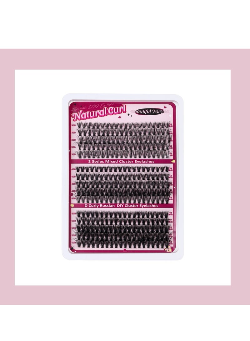 جوسكوين 300 مجموعة من الرموش الصناعية الجديدة بتصميم DIY مقسم، كثافة 30D، 40D، 50D، رموش مقلدة كثيفة ومجعدة بتصميم D-Curve، الخيار المثالي لعينيك الرائعتين. - Image 5