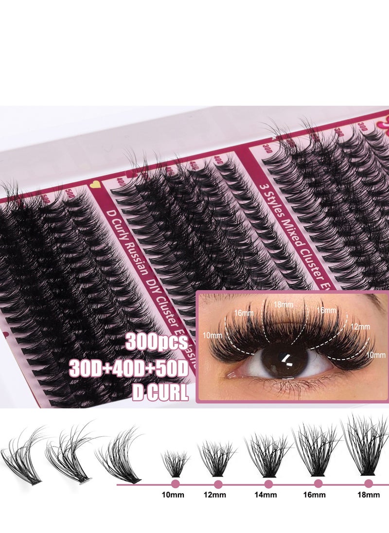 JOSQUEWNN - 300 Clusters New DIY Segment False Eyelashes, 30D, 40D, 50D Large Capacity D-Curve Messy Dense Curled Imitation Eyelashes, The Perfect Choice for Stunning Eyes - Image 1