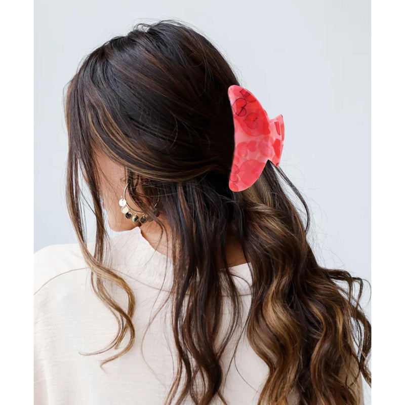 AMCAMI 3PCS Valentine's Day Hair Claw Clips for Women,Pink Heart Acrylic Hairclip,Non-Slip Hair Accessories for Women Valentine's Day Daily Styling & Gifts - Image 4