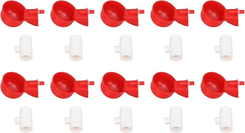Automatic Chicken Waterer Cups Leak Proof Poultry Drinking Bowl Large Feeder Kit 6 Pack - Image 3
