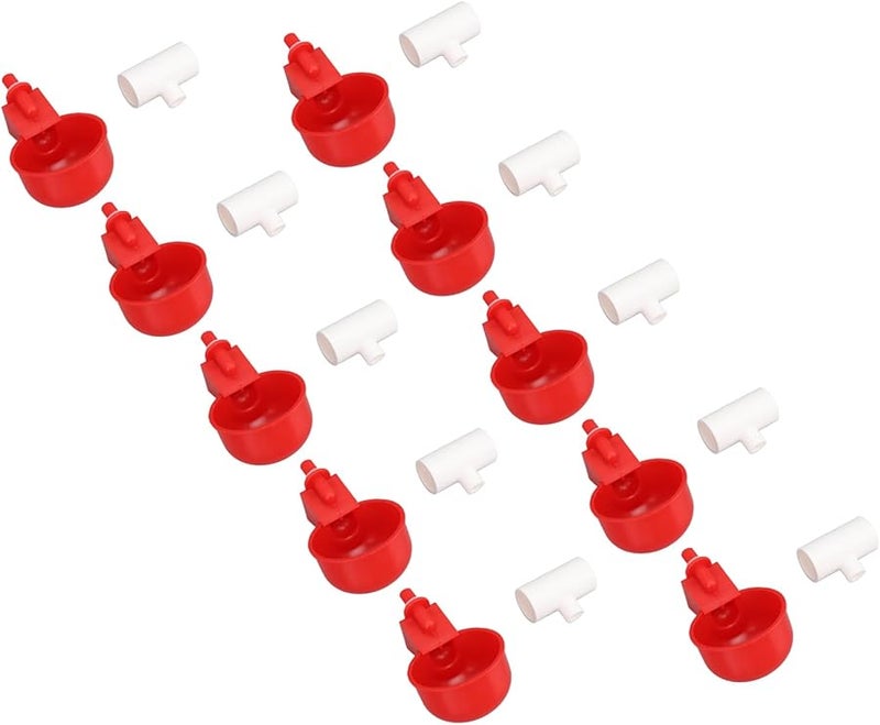 Automatic Chicken Waterer Cups Leak Proof Poultry Drinking Bowl Large Feeder Kit 6 Pack - Image 4