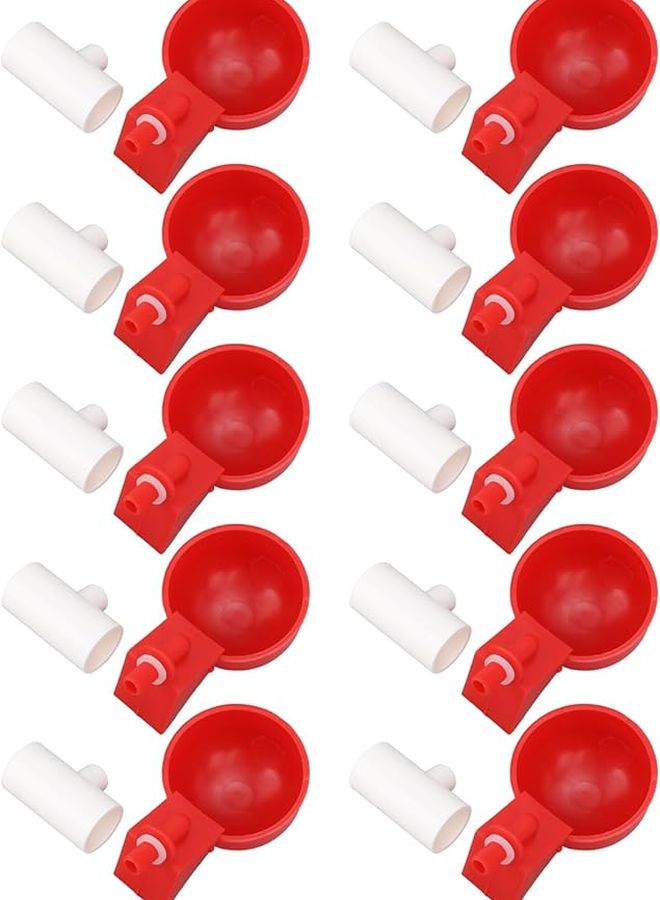 Automatic Chicken Waterer Cups Leak Proof Poultry Drinking Bowl Large Feeder Kit 6 Pack - Image 5