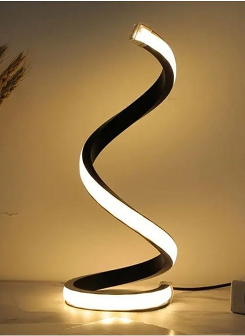Spiral LED Table Lamp Modern 3 Colors Dimmable Desk Lamp 12w 3 Color Bedside Lamp Desk Light Night Light Decorative Lights Adjustable Color Lights for Bedroom Living Room Office Nightstand Bookshelf Black