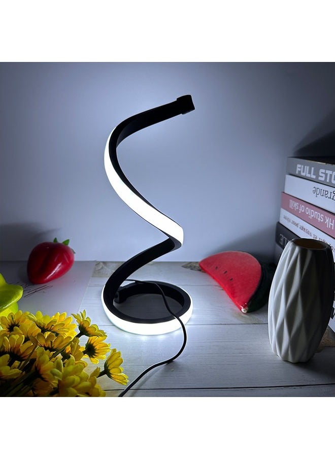 Cady One - Spiral LED Table Lamp Modern 3 Colors Dimmable Desk Lamp 12w 3 Color Bedside Lamp Desk Light Night Light Decorative Lights Adjustable Color Lights for Bedroom Living Room Office Nightstand Bookshelf Black - Image 1