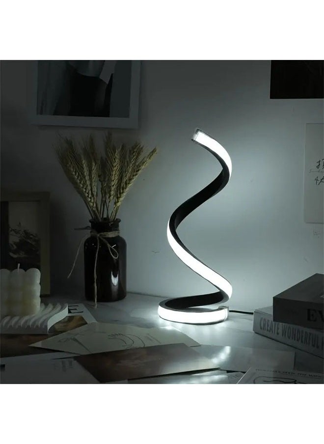Cady One - Spiral LED Table Lamp Modern 3 Colors Dimmable Desk Lamp 12w 3 Color Bedside Lamp Desk Light Night Light Decorative Lights Adjustable Color Lights for Bedroom Living Room Office Nightstand Bookshelf Black - Image 1