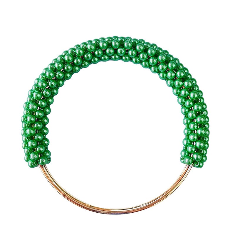 Luxury Pearl Handle Rings for Handmade Bags Green Pearl Ring 