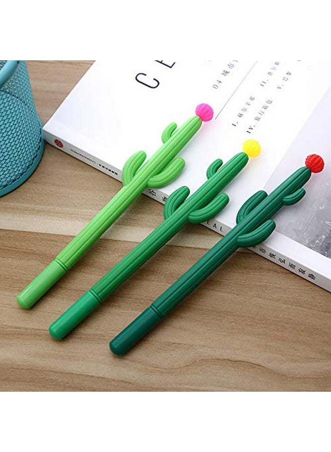 Aimyoo Pack Of 30 Cactus Shaped Ballpoint Black 0.5Mm Gel Ink Rollerball Pen For School Home Office - Image 4
