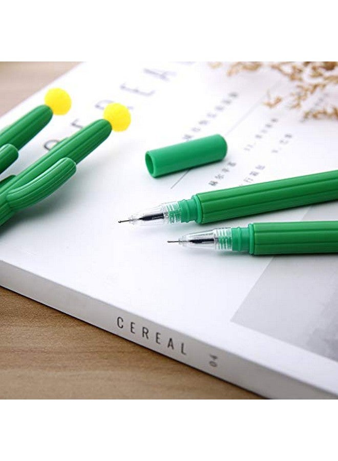 Aimyoo Pack Of 30 Cactus Shaped Ballpoint Black 0.5Mm Gel Ink Rollerball Pen For School Home Office - Image 3