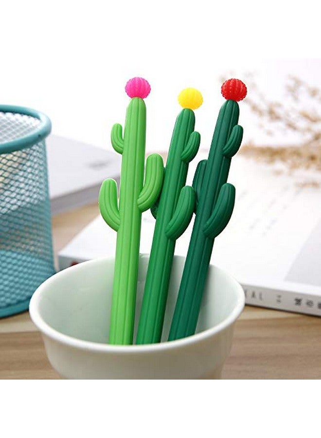 Aimyoo Pack Of 30 Cactus Shaped Ballpoint Black 0.5Mm Gel Ink Rollerball Pen For School Home Office - Image 5