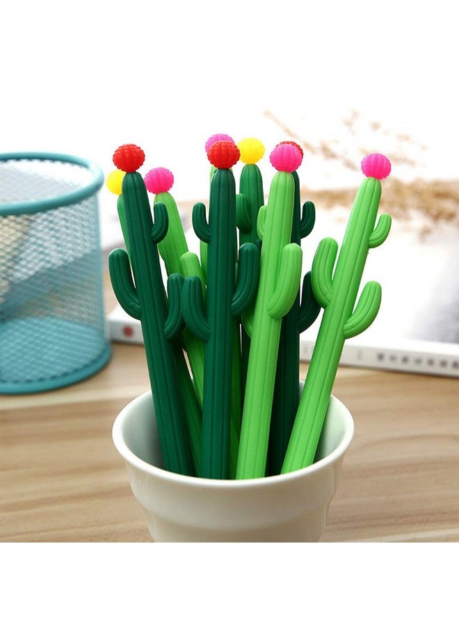 Aimyoo Pack Of 30 Cactus Shaped Ballpoint Black 0.5Mm Gel Ink Rollerball Pen For School Home Office - Image 1