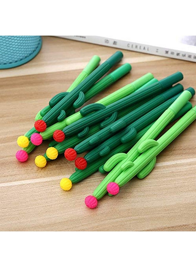 Aimyoo Pack Of 30 Cactus Shaped Ballpoint Black 0.5Mm Gel Ink Rollerball Pen For School Home Office - Image 2