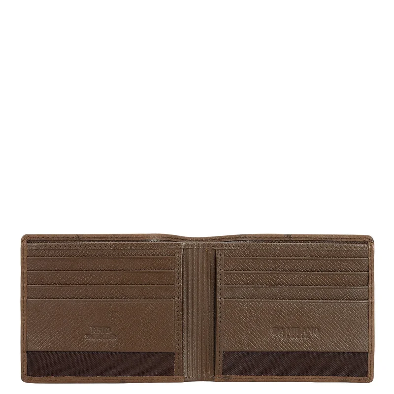 Da Milano Mocha Bifold Leather Mens Wallet
