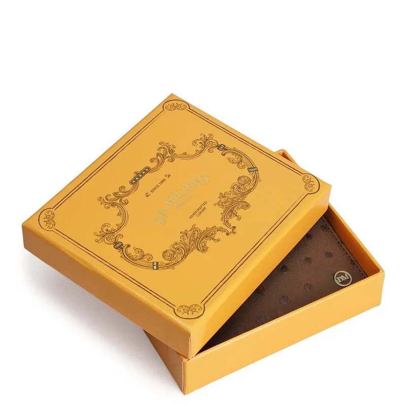 Da Milano Mocha Mocha Bifold Leather Mens Wallet for Men | Best Price UAE