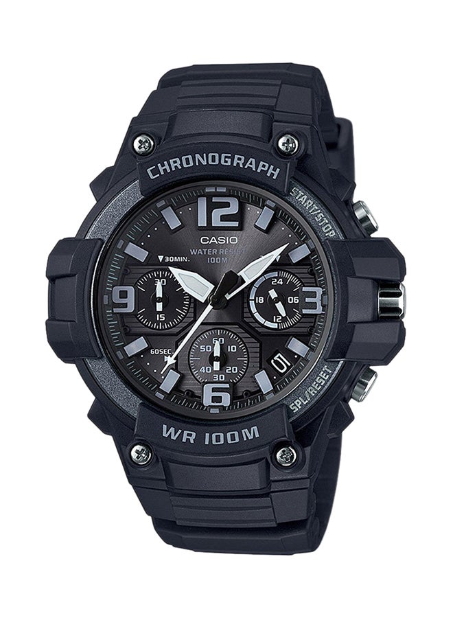 كاسيو ساعة يد كرونوغراف بسوار من الراتينج طراز MCW-100H-1A3VDF مقاس 49 مم - لون أسود رجال - Image 1
