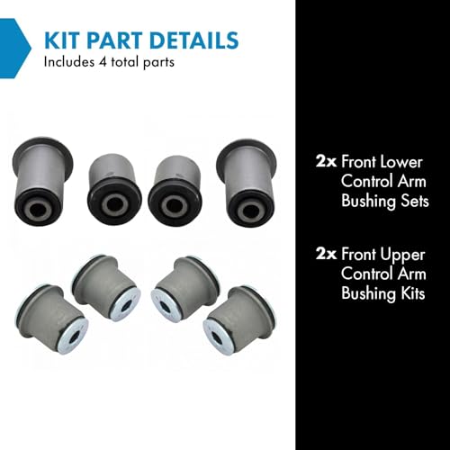 TRQ Front Upper Lower Control Arm Bushings Kit Set for Chevy GMC K1500 K2500 K3500 Suburban Tahoe Yukon 4WD Truck SUV - Image 2