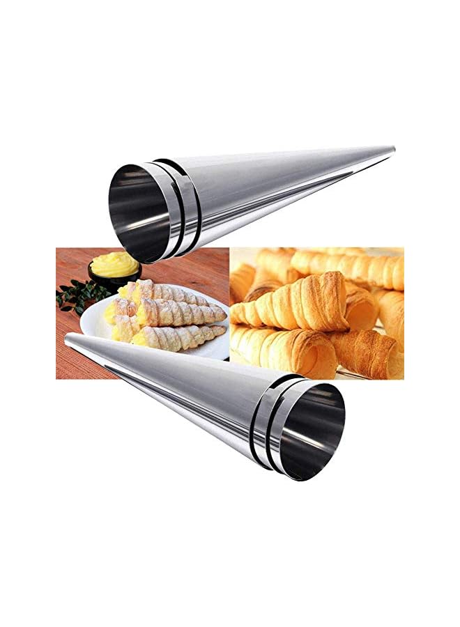 S-TOP Baking Mold Set, 12 PCS Stainless Steel Cannoli Tubes, Non Stick Croissant Mould for Baking Waffle Cones Ice Cream Cones - Image 4