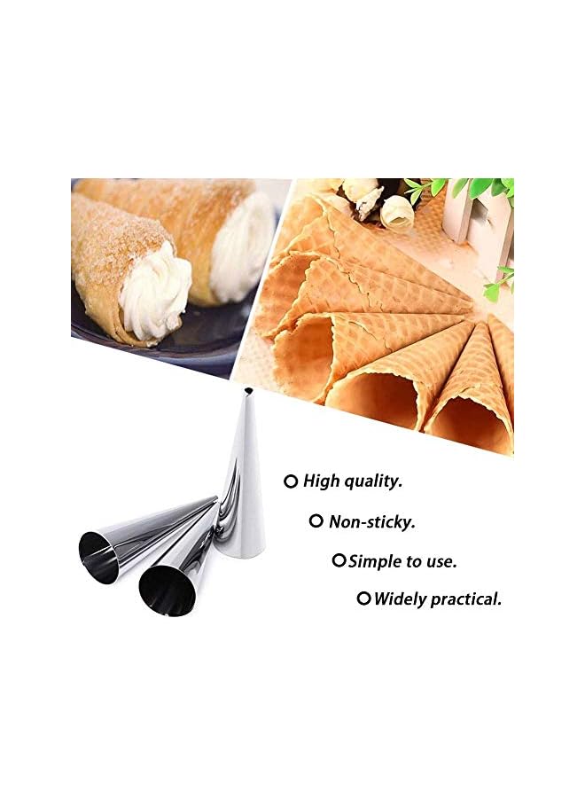 S-TOP Baking Mold Set, 12 PCS Stainless Steel Cannoli Tubes, Non Stick Croissant Mould for Baking Waffle Cones Ice Cream Cones - Image 2