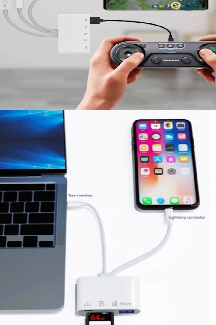سوبر زي يوث قارئ بطاقات الذاكرة 5 في 1، محول USB OTG لأجهزة iPhone/iPad، وأجهزة USB C وUSB A مع فتحات بطاقات Micro SD وSD، وSDHC/SDXC/MMC، وتوصيل وتشغيل لأجهزة iOS وAndroid - Image 5