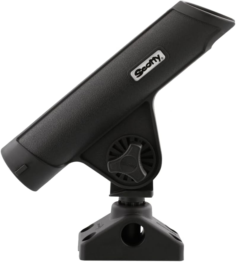 Scotty #350-BK Rodmaster II Fishing Rod Holder with 241 Side Deck Mount - Black - Image 1