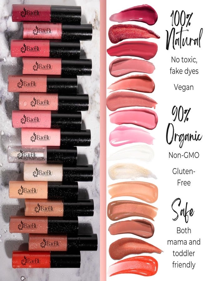 BaeBlu Organic Vegan Lip Gloss, 100% Natural Non-Toxic Moisturizing Ingredients, Dahlia - Image 4
