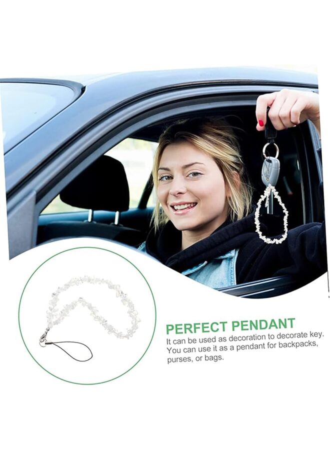 Phone Lanyard/Chain Strap for Women Girls-Cell Phone Lanyard Wrist Strap Handmade Natural Gemstone Phone Case Charms Keychain Purple for Women Girls - Image 3