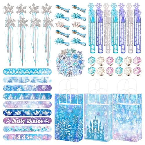 Vanblue 122PCS Frozen Party Favors Winter Snowflake Theme Birthday Decorations Princess Goodie Bag Stuffers Birthday Supplies Set for Girls Pinata Filler Classroom Prize Gift Rewards - Image 1