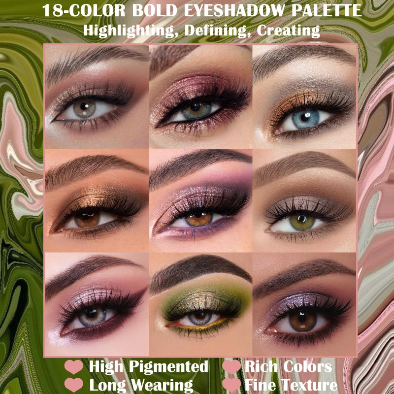 Prism Makeup Matte Eyeshadow Palette Pro 18 Colors Pigmented Shimmer Glitter Eye Shadow Palette, Blendable Long Lasting Waterproof Makeup Cosmetics Halloween Makeup Kit (04# Solitude) - Image 4