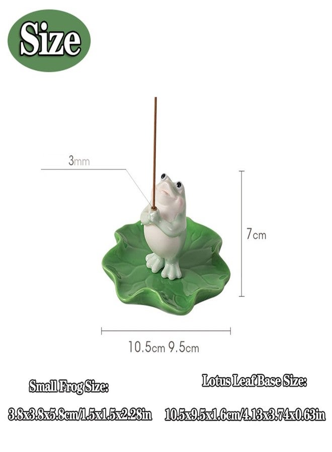 TSCVPJL Frog Incense Holder for Sticks, Ceramic Incense Holder Cute Frog Figurines Incense Stick Holder, Insence-Sticks Burner Incense Burner Holder for Yoga Meditation Home Office Decor (without Ash Catcher) - Image 5