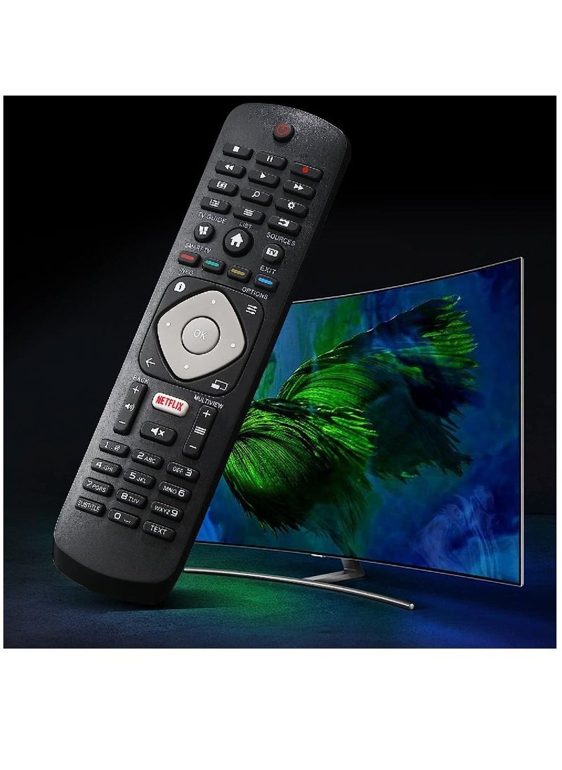 Replacement Remote Control Compatible With All Philips TV/Smart TV Black