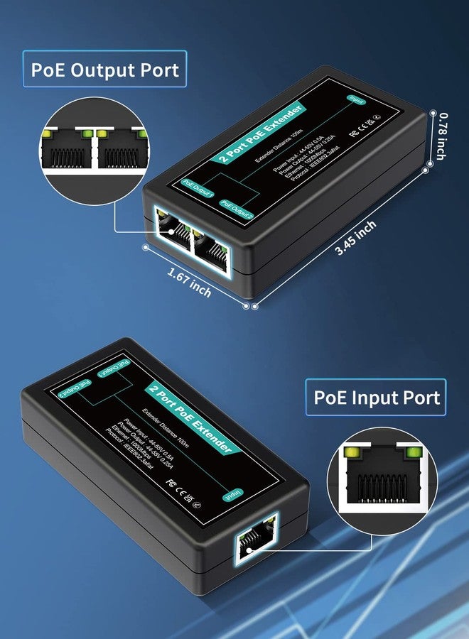 NICGIGA 1 in 2 Out Gigabit PoE Extender, 100 Meters(328 ft), IEEE 802.3af/at PoE Splitter for IP Cameras, IP Phone, Wireless AP - Image 5