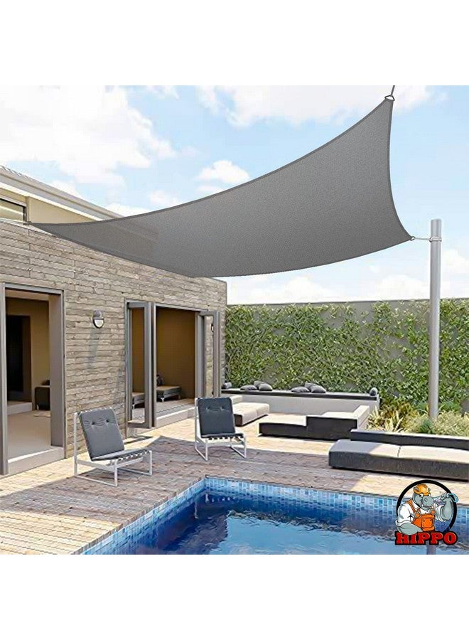 HIPPO Rectangle Shade Sail Affordable & Premium 180 GSM Sun Shade UV Block for Canopy Outdoor Patio Car Parking (Charcoal-Grey, 9.5FTX16.5FT) - Image 1