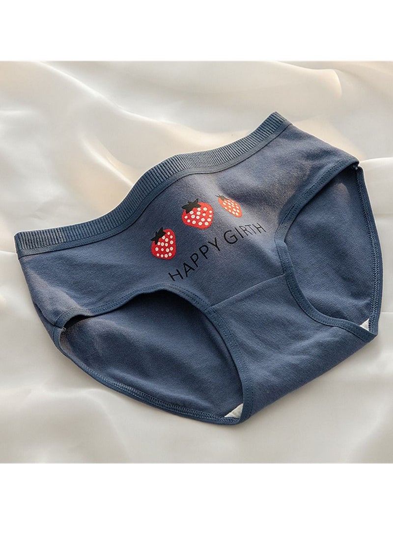 5 Pack Mid Waist Briefs Cute Style Cotton Underwear Ladies Mid Waist Comfortable Breathable Cute Girls Briefs  - Image 5
