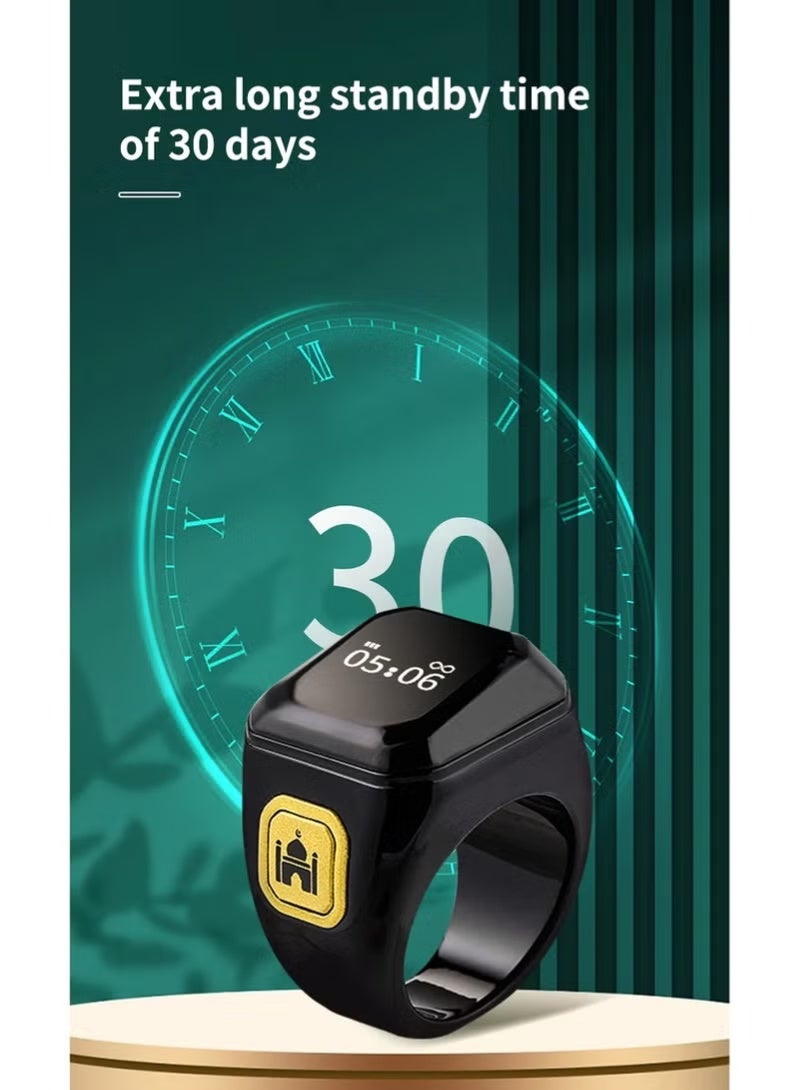 Smart prayer beads ring, pink color, size 20mm - Image 4