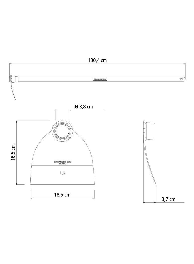 TRAMONTINA Since 1911,Made in Brazil- Hoe 1.0 with 130cm Wood Handle - Image 2