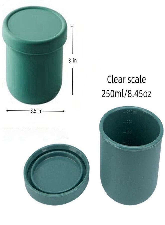 yaocoral 8 oz Silicone Food Storage Container Portable Silicone Bowl Cup with Lids,Airtight Food Container for Dessert,Fruit,Snack,Dipping Sauce,Yogurt,Microwave Freezer Safe(green) - Image 5