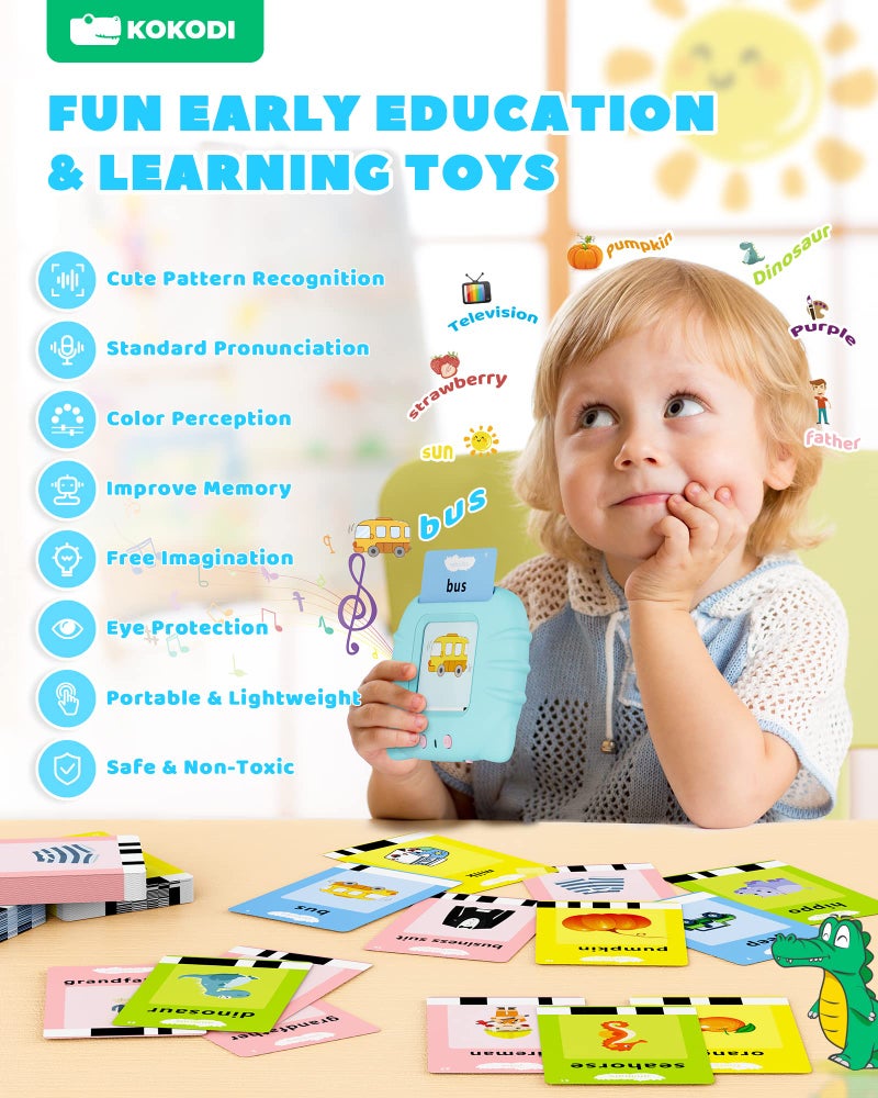 KOKODI Toddler Toys for Boys 3 4 5 Year Old Gifts  Speech Therapy Toys  Talking Flash Card 224 Sight Words  Montessori Learning Educational Sensory Toys for Autistic Children Toddler Age 3-4 - Image 3