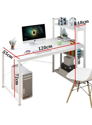 Computer Desk with Storage Shelves Home Office Desk with Bookshelf Study Writing Table Corner Desk PC Laptop Desk with Strong Legs (120 * 55 * 110 cm) - pzsku/Z3D1BD59945FEA326494AZ/45/_/1696872761/d2d5aa76-65fb-4673-bfb1-048b253cd6be