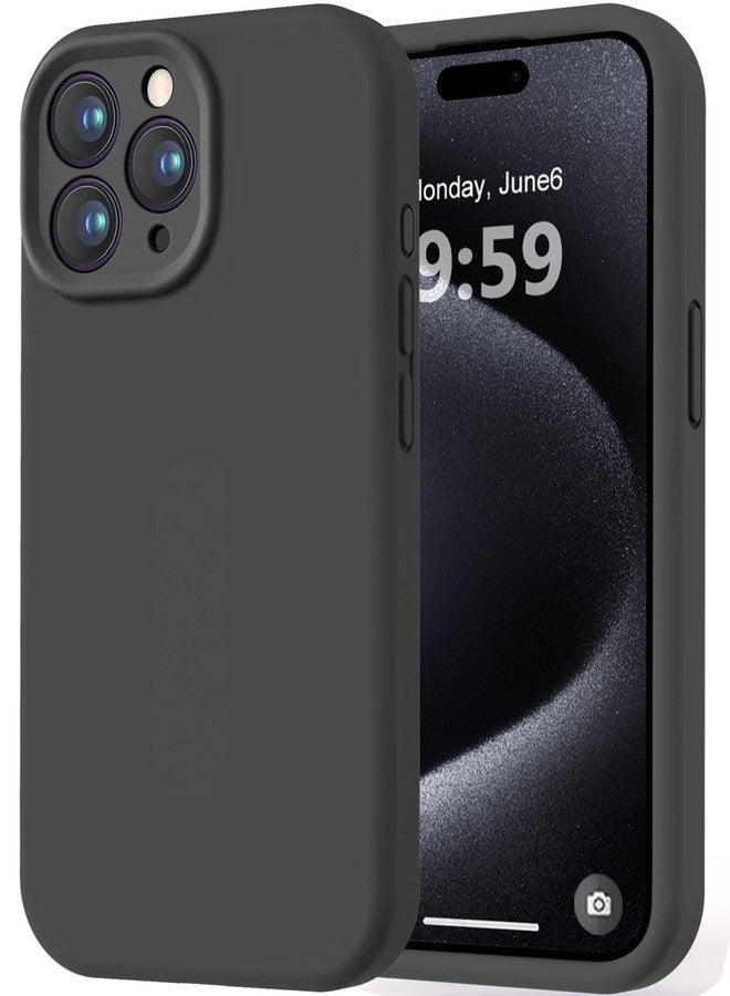 LOVE 3000 جراب LOVE 3000 مصمم خصيصًا لهاتف iPhone 15 Pro Max، مصنوع من السيليكون الفاخر مع بطانة داخلية ناعمة من الألياف الدقيقة المقاومة للخدش، جراب حماية مقاوم للصدمات مناسب للرجال والنساء والفتيات، مقاس 6.7 بوصة، أسود - Image 1