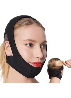 WIDVIH Anti Snoring Chin Strap,Post Surgical Chin Strap,Anti Snoring Devices,Chin Lipo Compression Garment Chin Strap for Women and Men (Black) 
