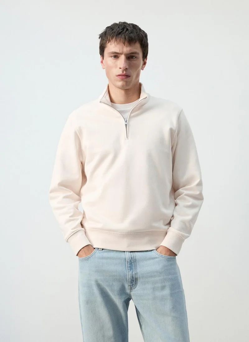 مانجو مان Zip neck sweatshirt 100% cotton lightweight