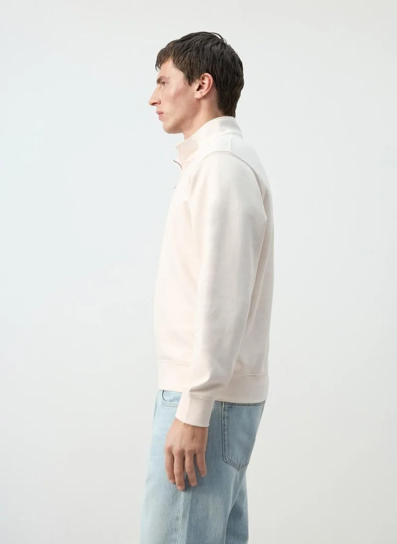 Mango Man  Zip neck sweatshirt 100% cotton lightweight for Men | Best Price UAE